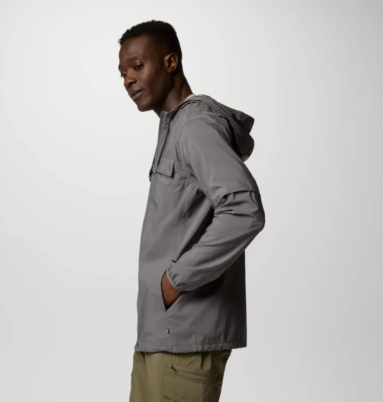 Columbia Mens Skien Valley Hooded Long Sleeve Shirt - City Grey