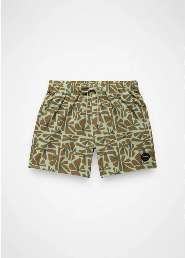 Prana Metric E-Waist Swim Short - Bio Mint Retro Bloom
