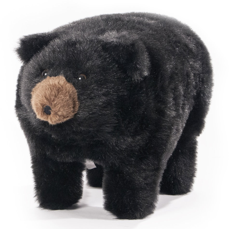 Midnight Black Bear Footstool