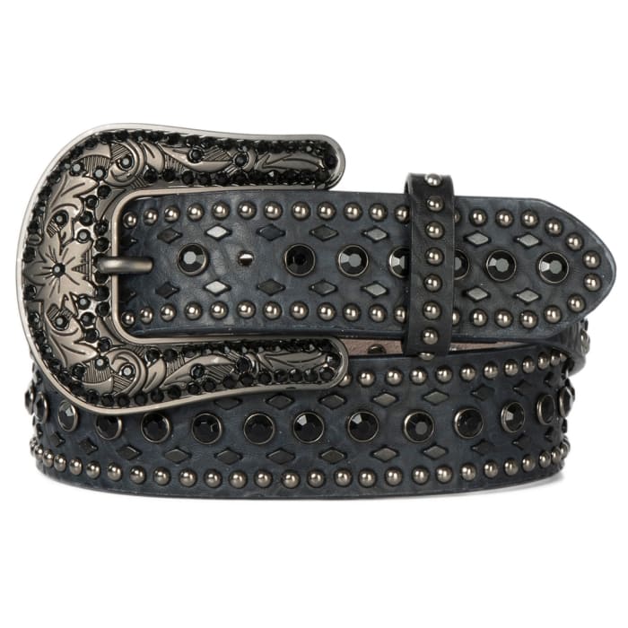 Nocona Womens Studded Leather Belt - Black Black / / 1-1/2 in.