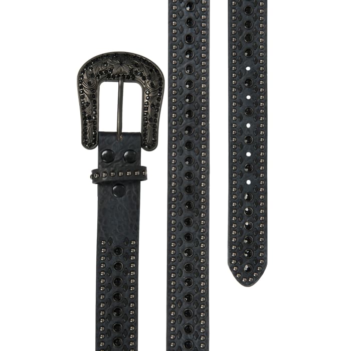 Nocona Womens Studded Leather Belt - Black Black / / 1-1/2 in.