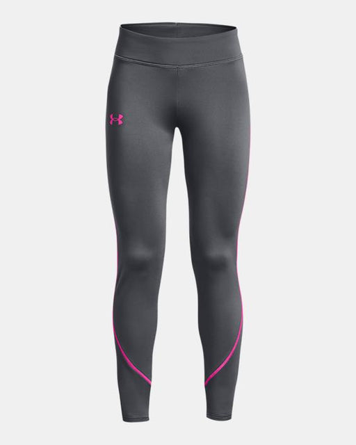 Under Armour Girls' Coldgear Leggings Pitch gry/rebel pink