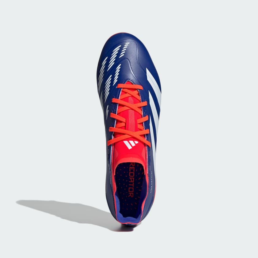Adidas Predator League Firm Ground Adult Soccer Cleat - Lucid Blue/Cloud White/Solar Red Lucid Blue/Cloud White/Solar Red