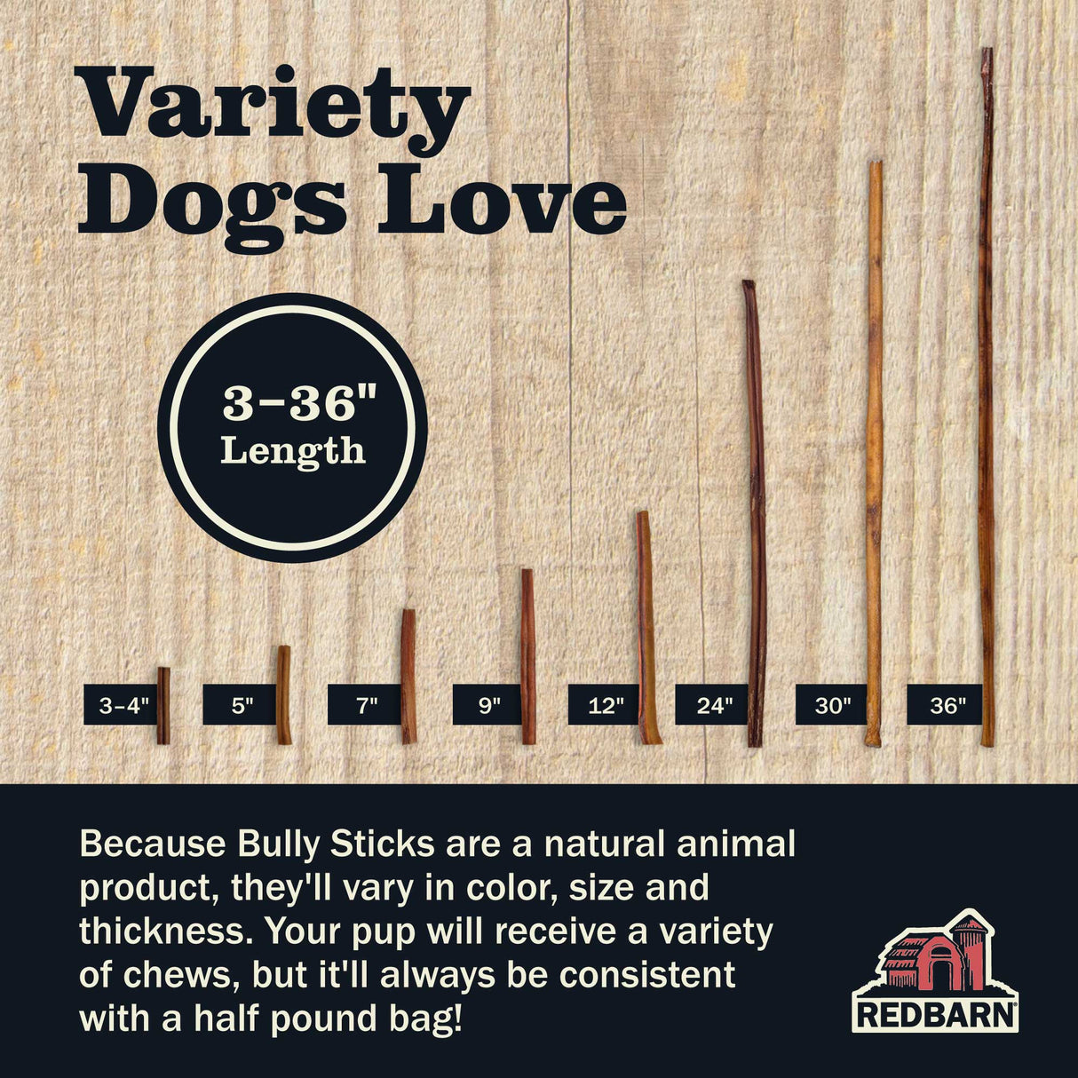 Redbarn Pet Products Bully Stick Dog Chew - 9in