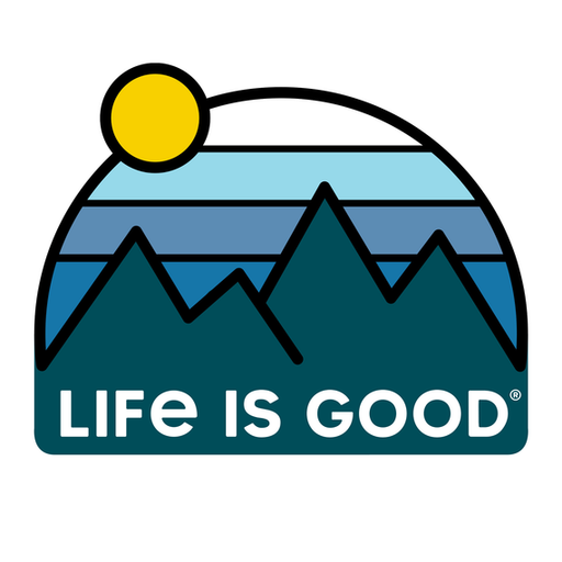 Life Is Good Retro Mountains Decal Persian blue