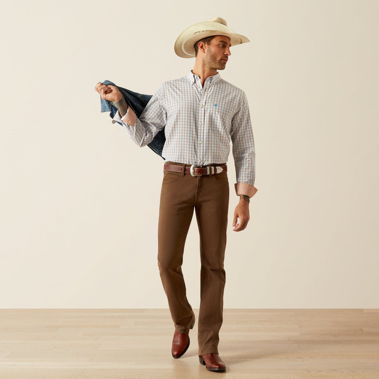 10054665 Mns Wf Brendan Fitted Shirt - Light Brown Light brown