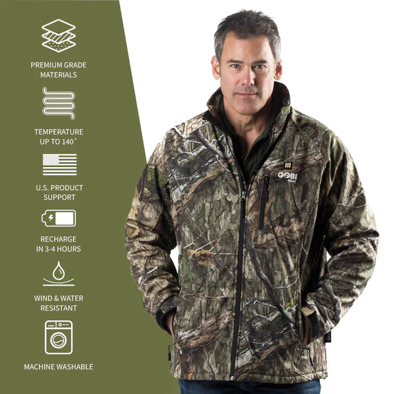 Gobi Heat Men's Sahara Heated Hunting Jacket - Mossy Oak Camo