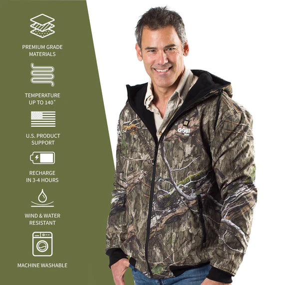 Gobi Heat Men's Shadow Heated Hunting Hoodie - Mossy Oak Camo