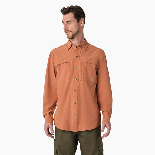 Dickies Men's Cooling Long Sleeve Work Shirt Copper heather