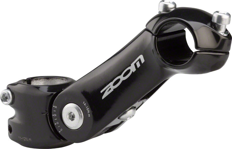 Zoom Tds-c297 Stem - 105mm, 25.4mm Clamp, Adjustable, 1 1/8in, Aluminum, Black Black