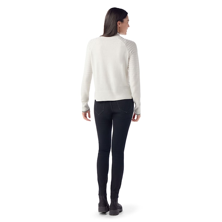 Smartwool Womens Edgewood Mock Neck Sweater Natural donegal