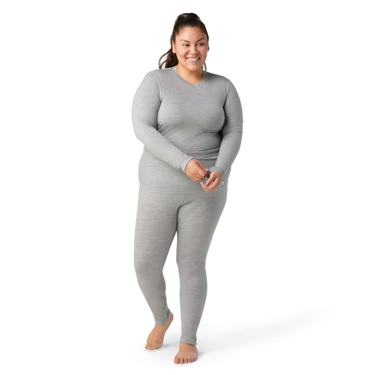 Smartwool Womens Classic All-Season Merino Base Layer Crew Plus - Light Gray Heather Light Gray Heather