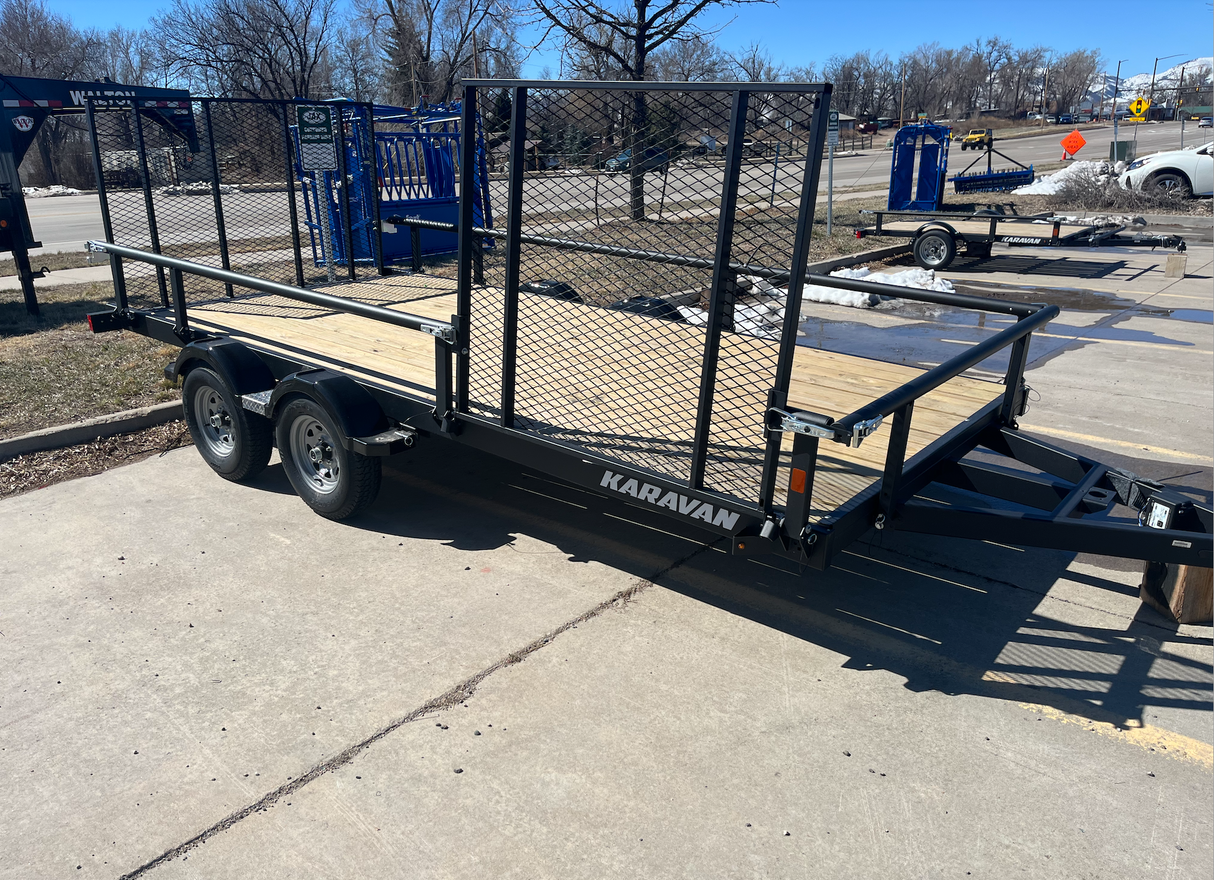 JAXOutdoorGearFarmandRanch 7x15 Karavan dual axe trailer with side ramp