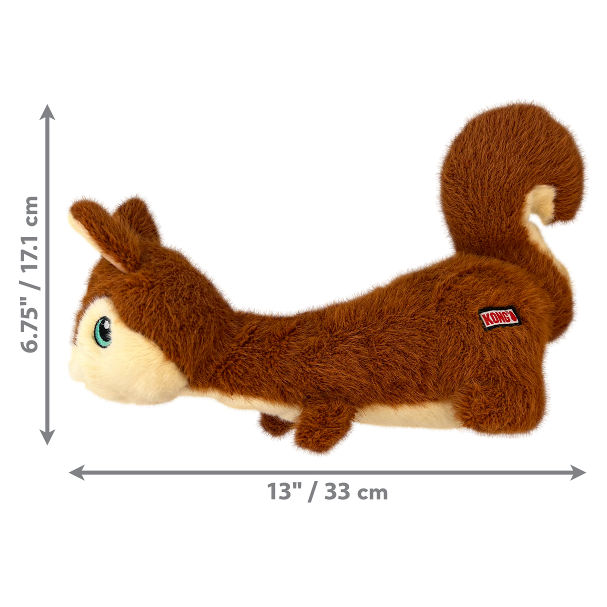 Kong Scruffs Dog Toy - Squirrel - Medium / Large