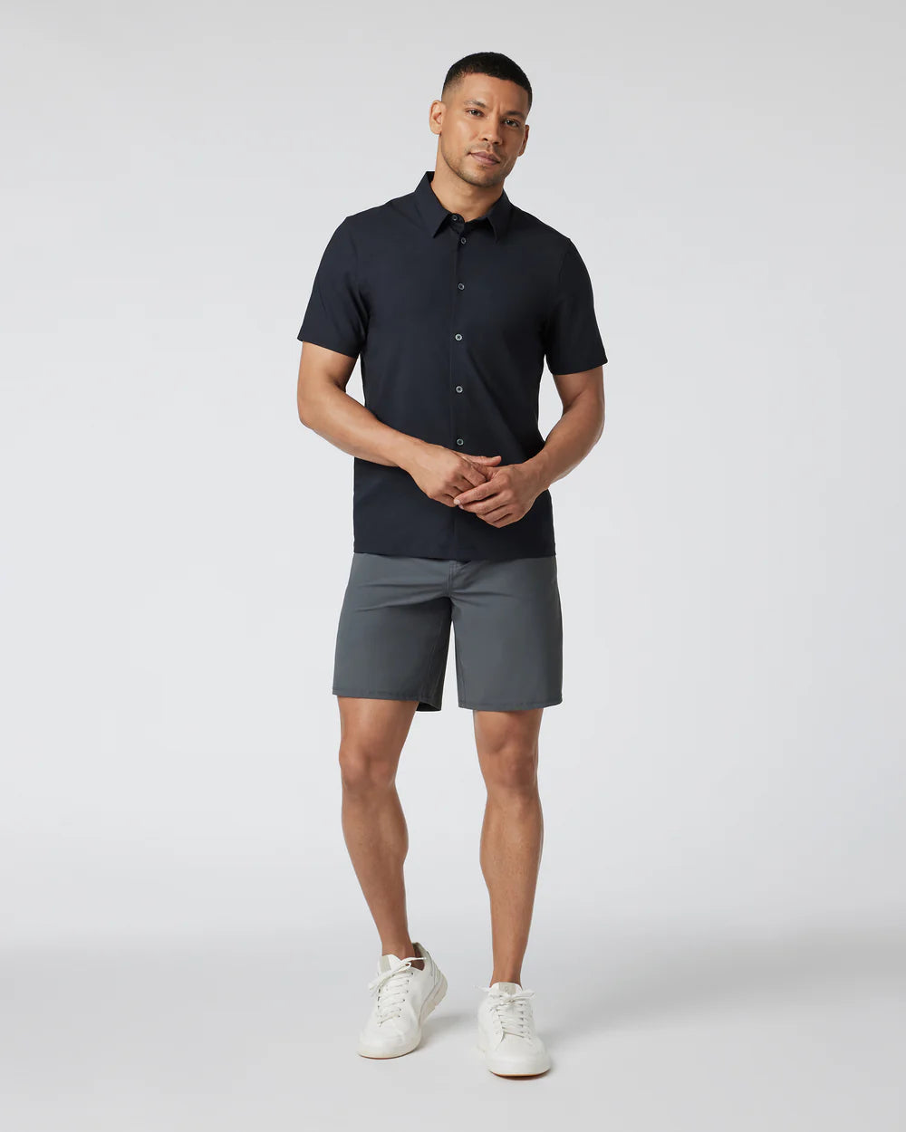 Vuori Short Sleeve Manhattan Button Down - Black