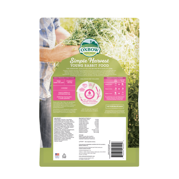 Oxbow Animal Health Simple Harvest Young Rabbit Food - 4lb.
