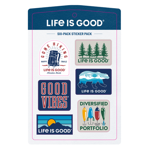Life Is Good Outdoor Six-pack Sticker Pack Multi