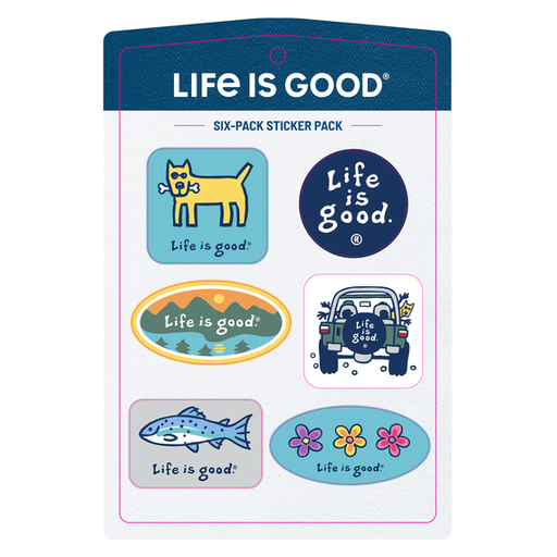 Life Is Good Vintage Six-pack Sticker Pack Multi