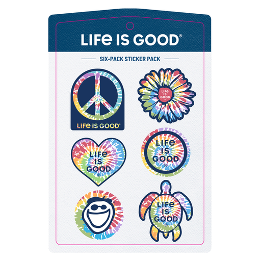 Life Is Good Tie Dye Six-pack Sticker Pack Multi/tie dye