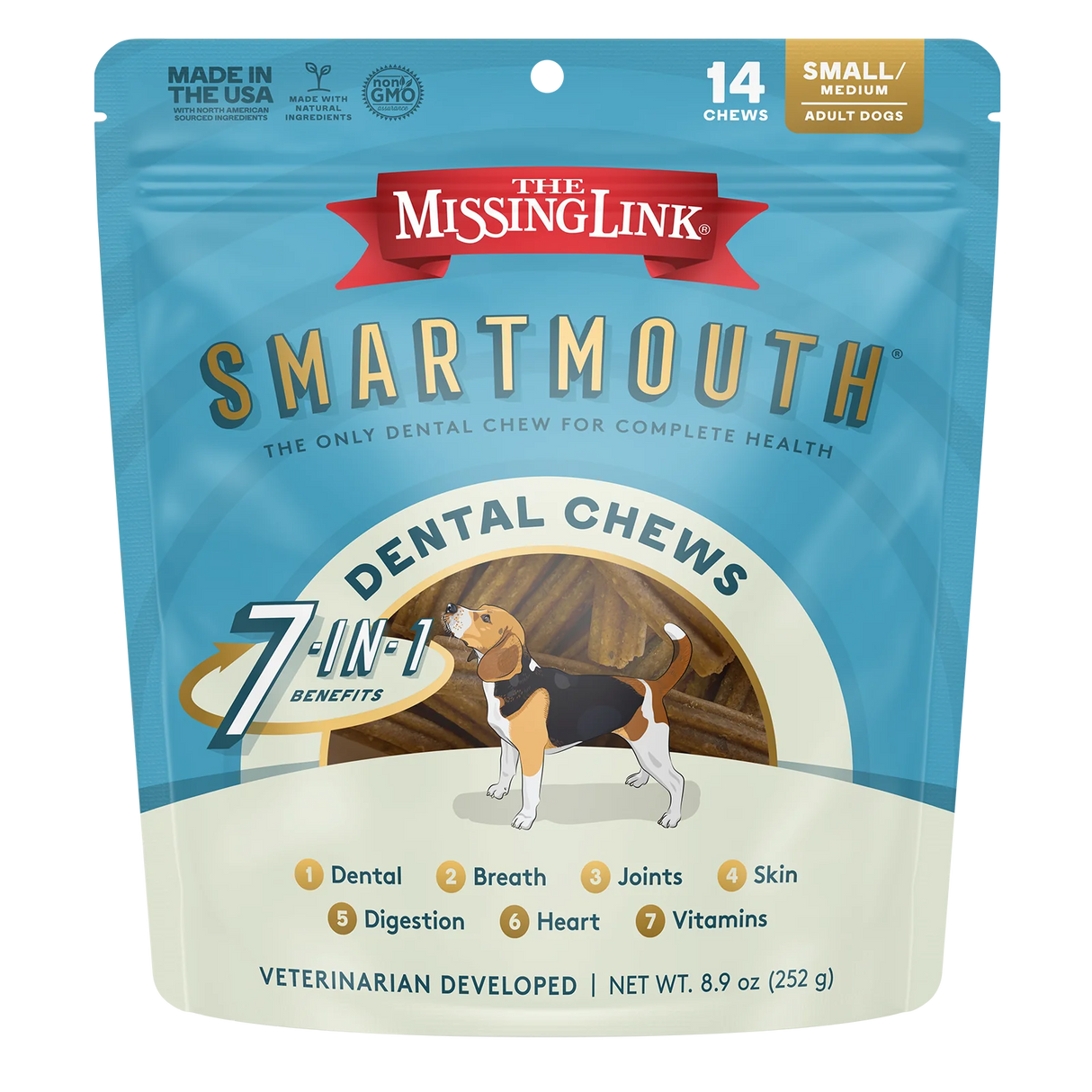 The Missing Link Smartmouth Dental Chew For Dogs / 14 Count