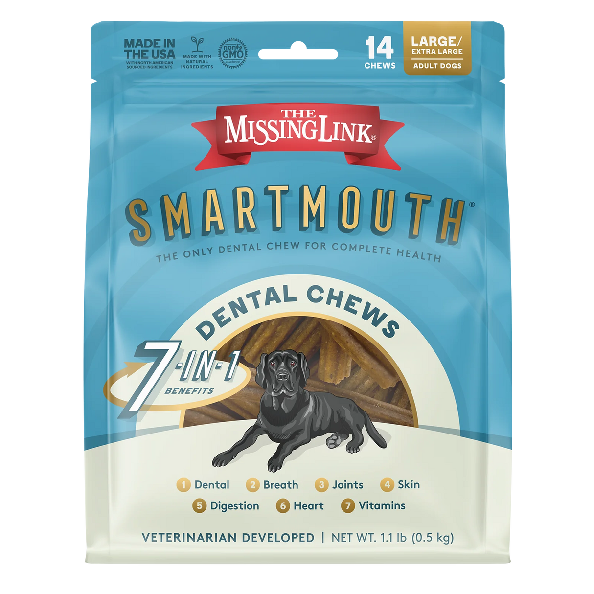 The Missing Link Smartmouth Dental Chew For Dogs / 14 Count