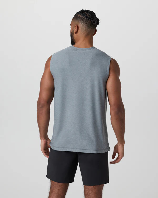 Vuori Strato Muscle Tee - Dusty Blue Heather
