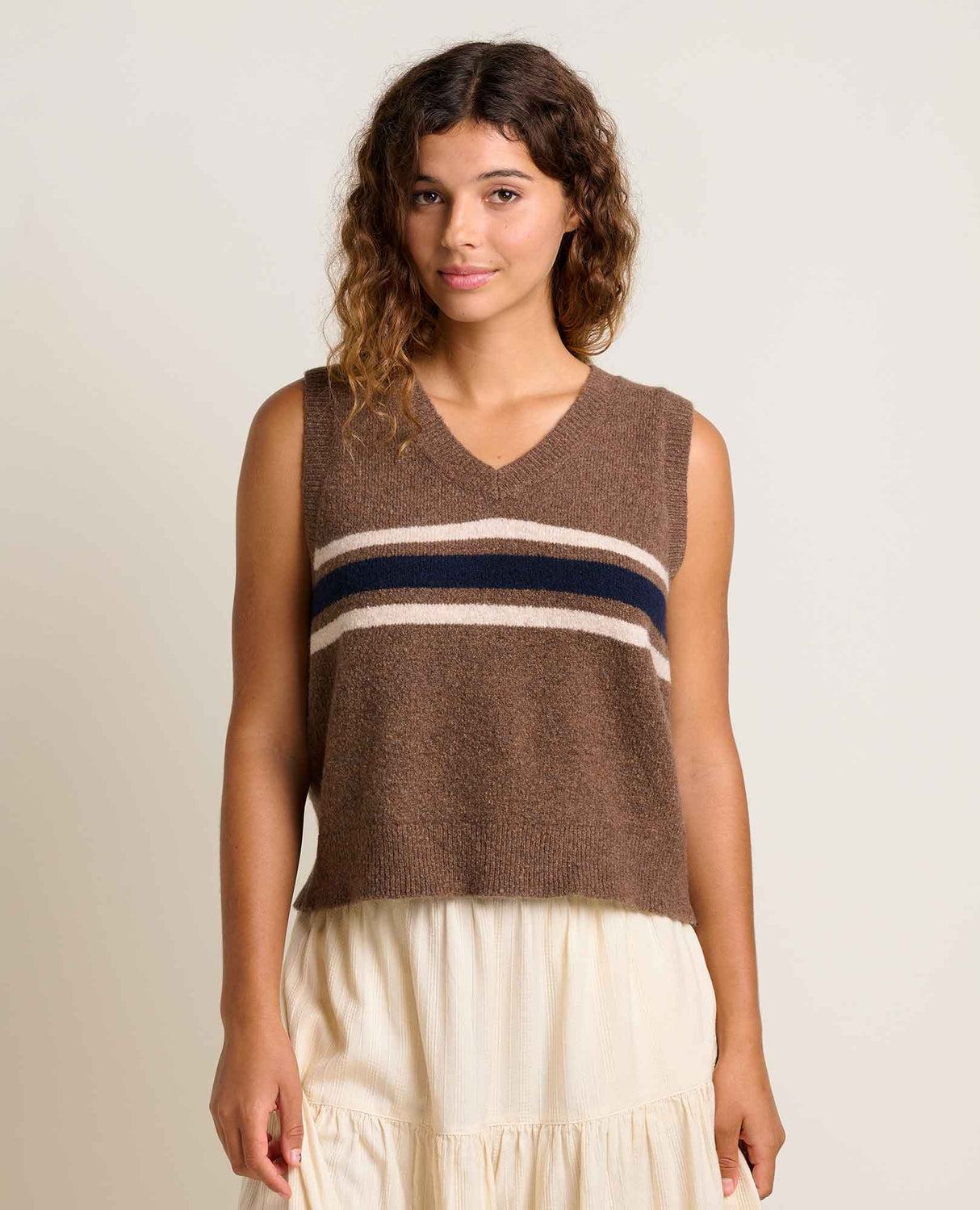 Toad Co. Womens Wasatch Sweater Vest Chestnut chst strpe