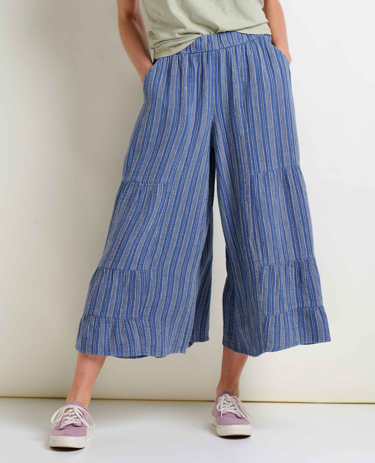 Toad & Co Tate Double Weave Palazzo Pant - Kyanite Stripe Kyanite Stripe