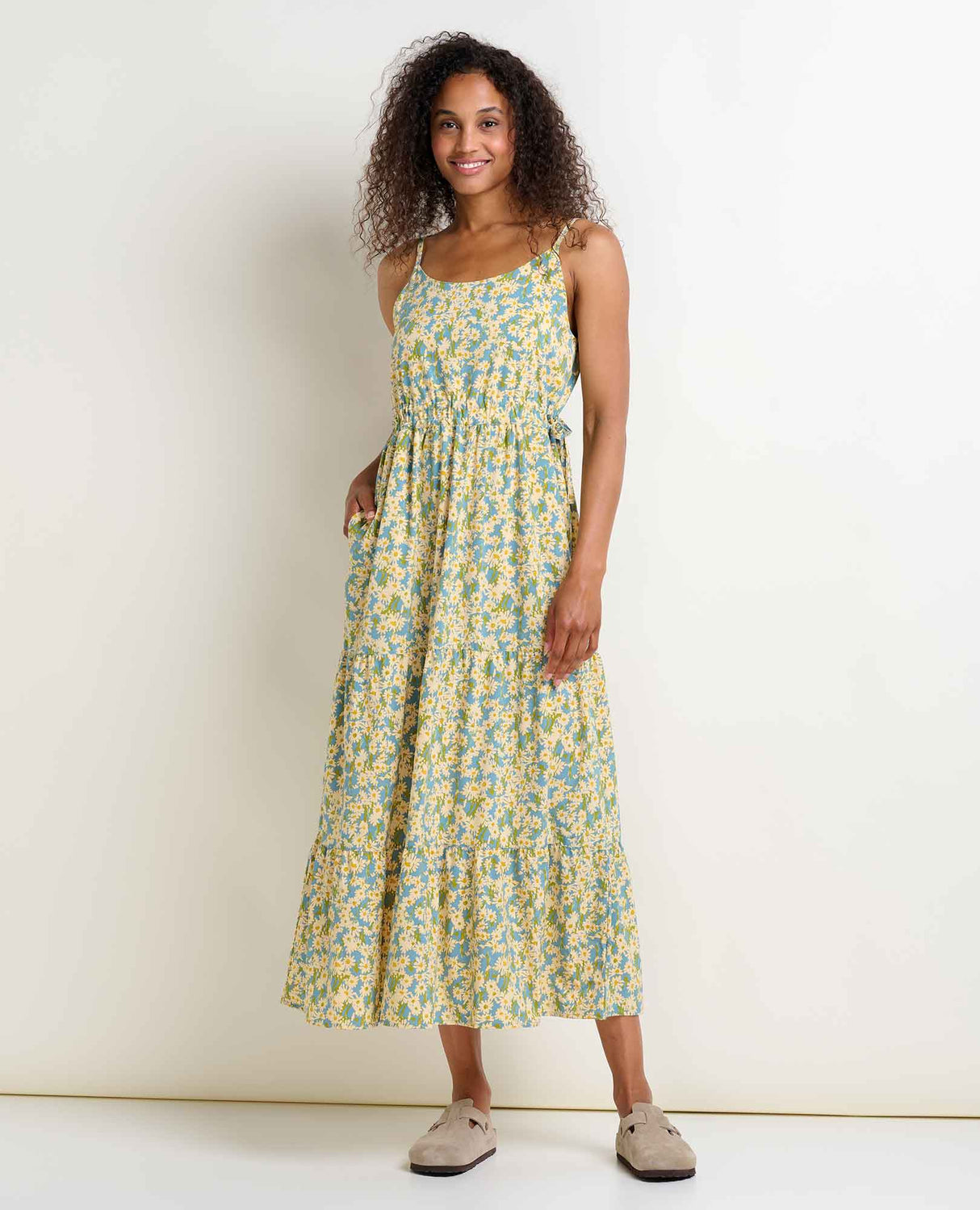 Toad & Co Sunkissed Tiered Sleeveless Dress - Glacier Daisy Field Print Glacier Daisy Field Print