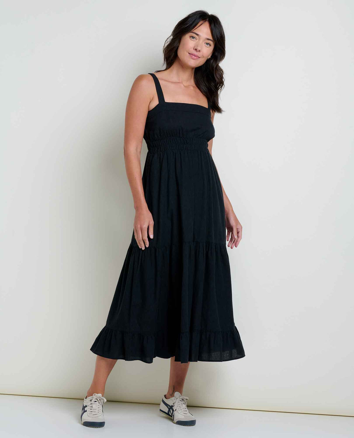 Toad & Co Taj Hemp Tiered Midi Dress - Black Black