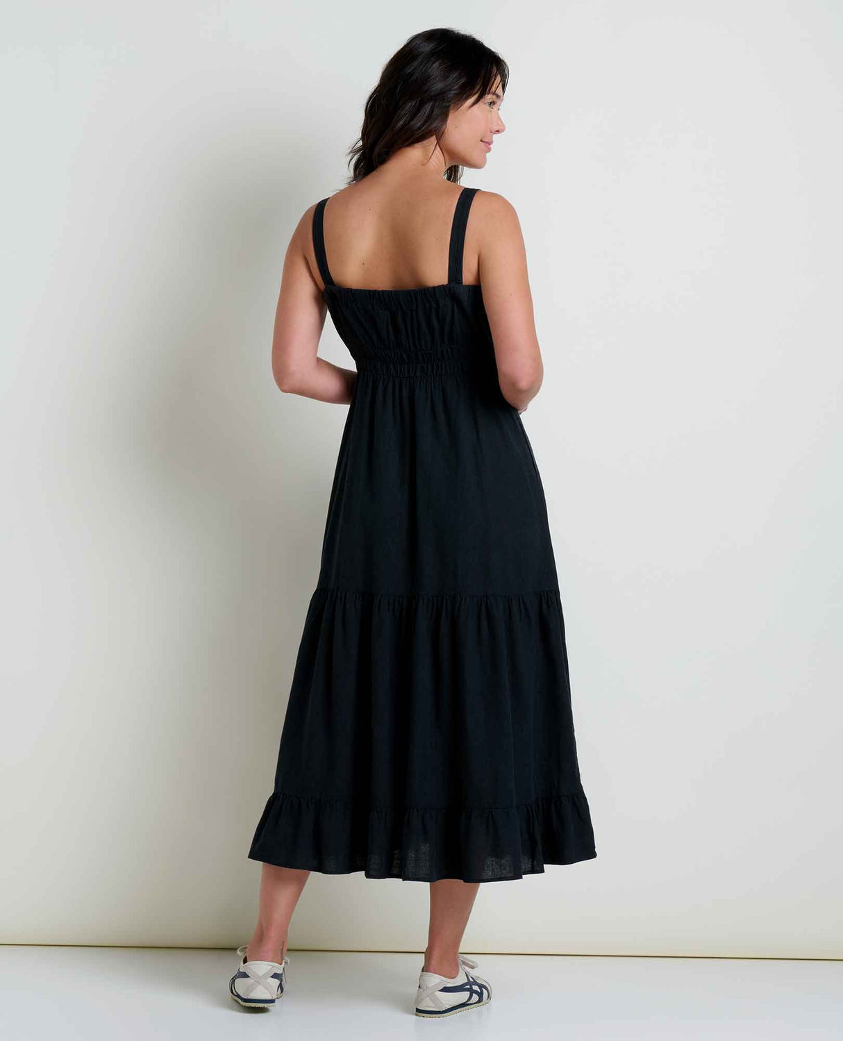 Toad & Co Taj Hemp Tiered Midi Dress - Black