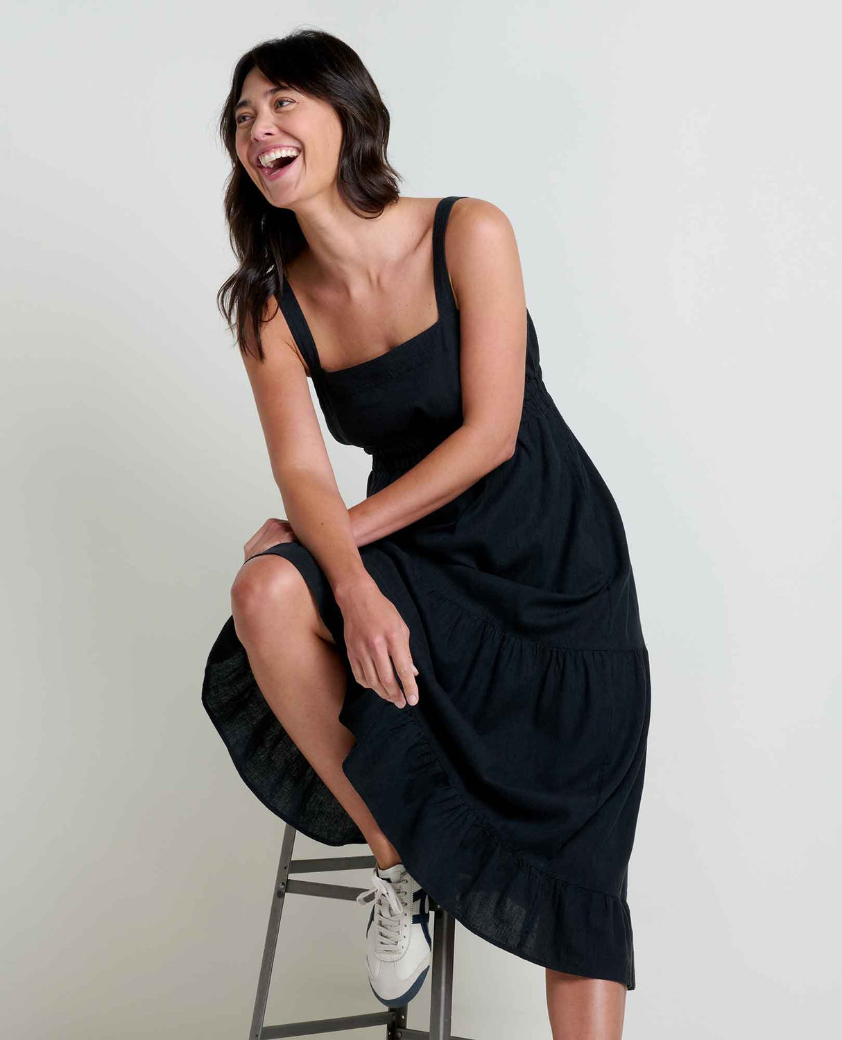 Toad & Co Taj Hemp Tiered Midi Dress - Black