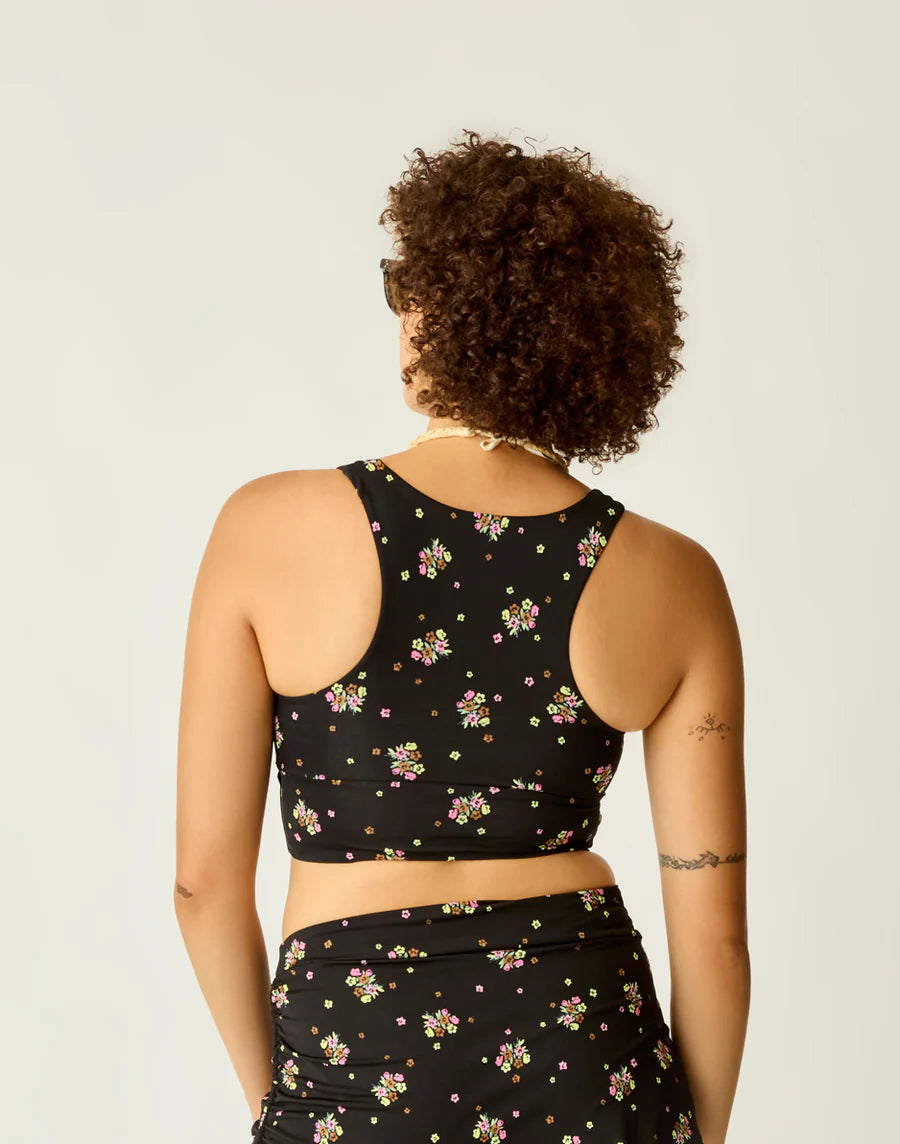 Carve Designs Tofino Swim Top - Black Floret