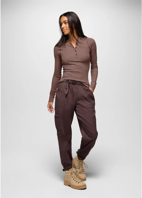 Prana Touchstone Henley Long Sleeve - Carob Heather