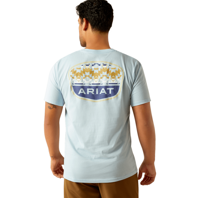 10058898 Mns Ogden Valley Badge T-shirt - Light Blue Light blue