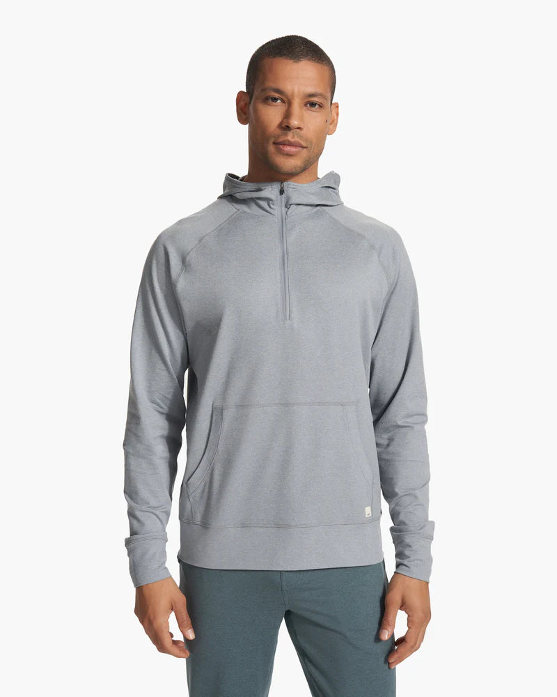 Vuori Men's Ponto Performance Half Zip Hoodie - Steel Heather Steel Heather