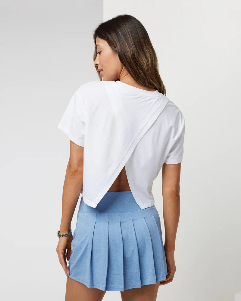 Vuori Women's Short-Sleeve Feather Cross Back - White White