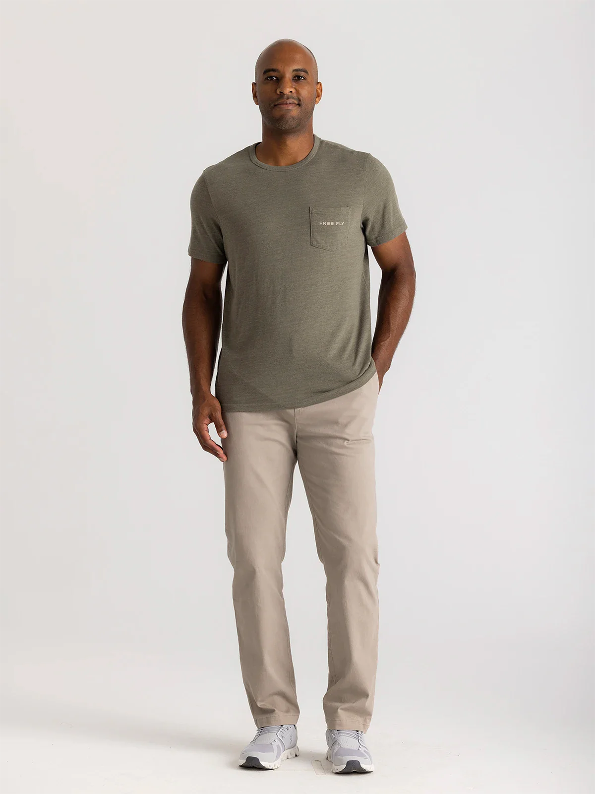 Free Fly Apparel Vintage Camo Redfish Pocket Tee - Heather Fatigue