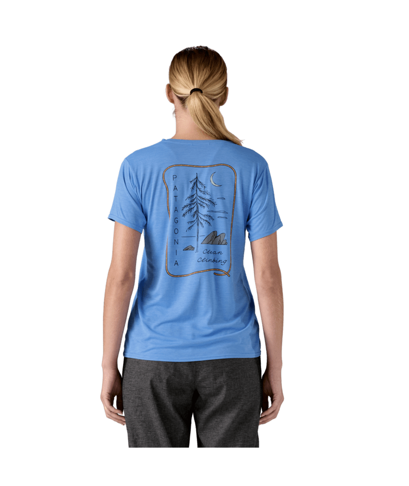 Patagonia W's Capilene Cool Daily Graphic Shirt - Lands - Clean Climb Roots / Abundant Blue X-Dye