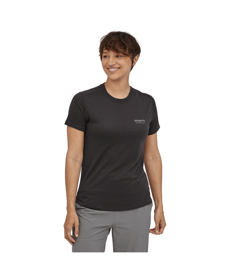 Patagonia W's Capilene Cool Merino Blend Graphic Shirt - Fitz Roy Strata / Rinsed Green