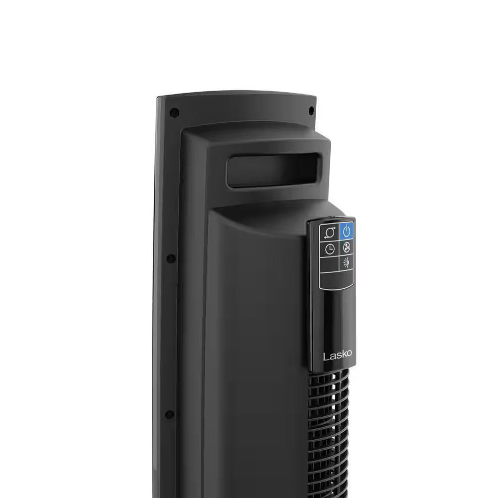 Lasko Wind Tower 35-inch Oscillating Tower Fan with Timer and Remote Control - Black
