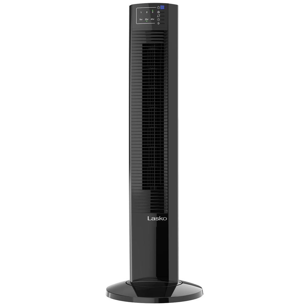 Lasko Wind Tower 35-inch Oscillating Tower Fan with Timer and Remote Control - Black