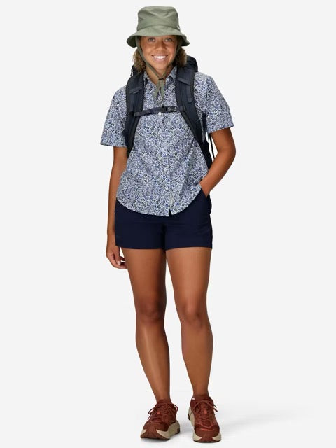 Marmot Womens AirExchange Perforated Short Sleeve Pattern Shirt - Vapor Sunburst