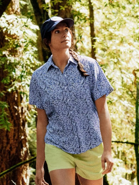 Marmot Womens AirExchange Perforated Short Sleeve Pattern Shirt - Vapor Sunburst