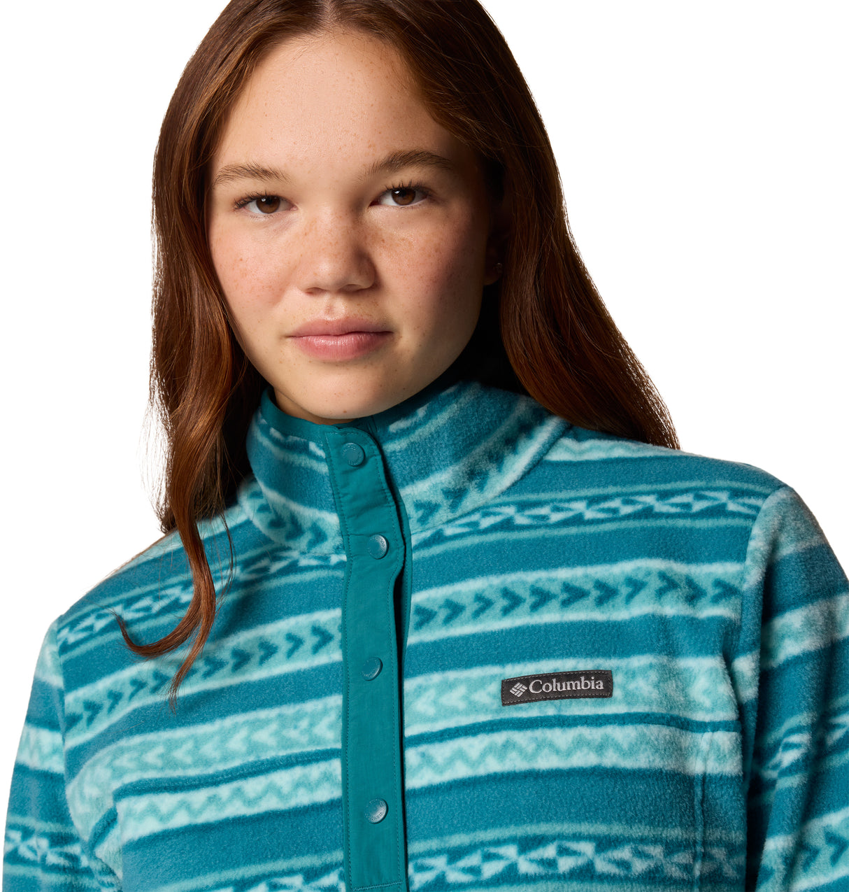 Columbia Womens Benton Springs Printed Half Snap Fleece Pullover - River Blue Beached
