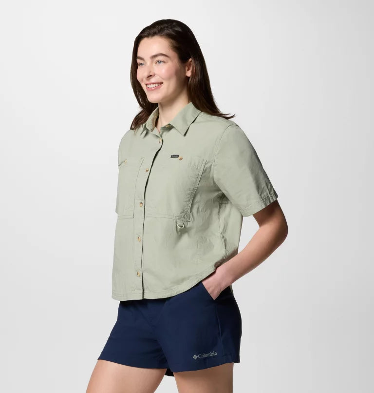 Columbia Womens Brea Falls Woven Short Sleeve Shirt - Safari