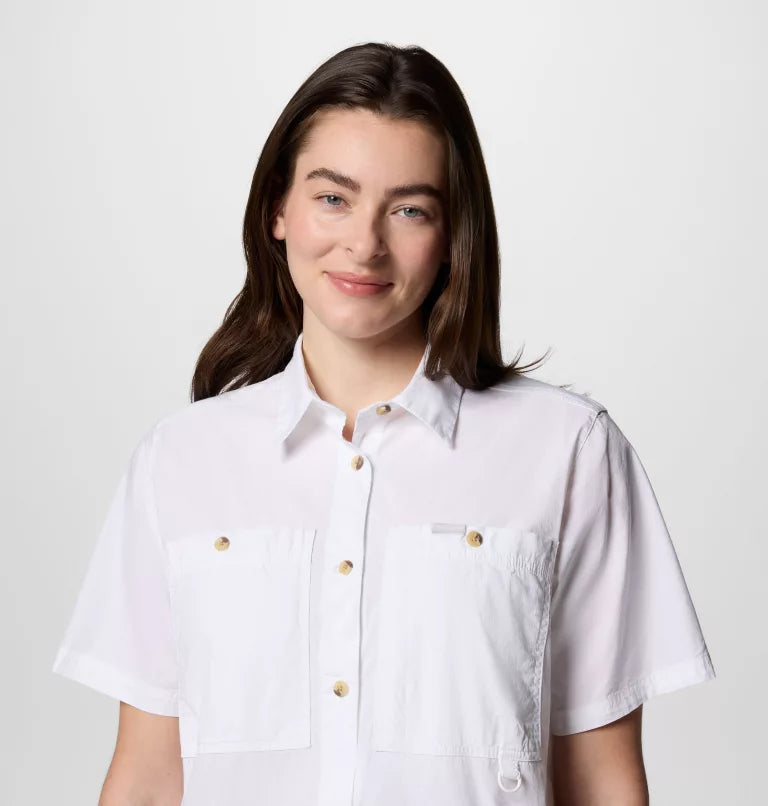 Columbia Womens Brea Falls Woven Short Sleeve Shirt - White