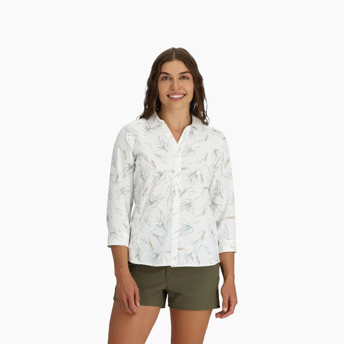 Royal Robbins Womens Expedition Pro 3/4 Sleeve - Sea Casewell Print
