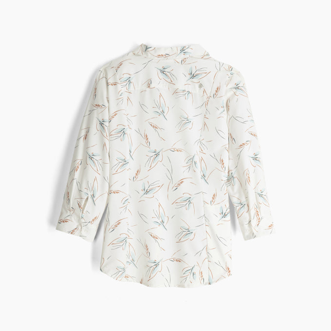 Royal Robbins Womens Expedition Pro 3/4 Sleeve - Ivory Casewell Print