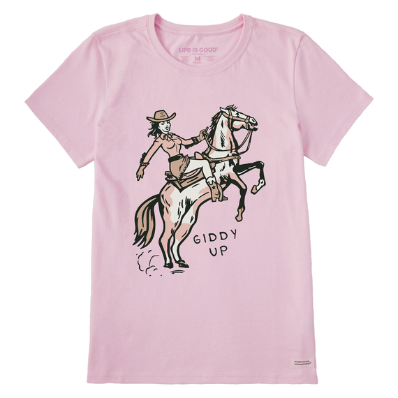 Life Is Good Women's Giddy Up Crusher Tee - Seashell Pink Seashell Pink